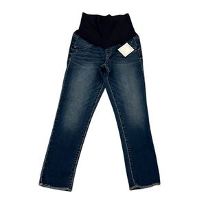 A Glow Maternity Skinny Jeans Size 2 Denim raw leg a:glow‎ Medium Wash